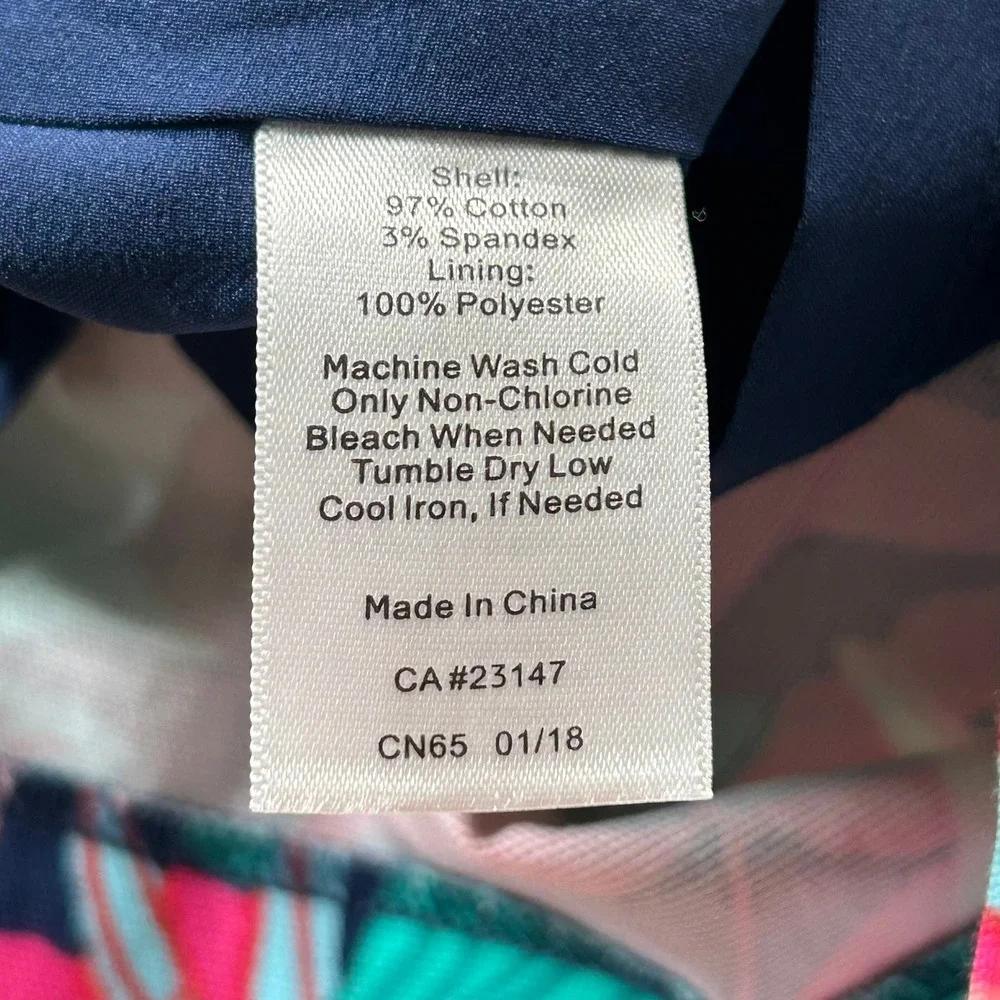 Talbots Skirt 8P Petites Pink Tropical Floral Print Cotton Blend Mini Skirt New